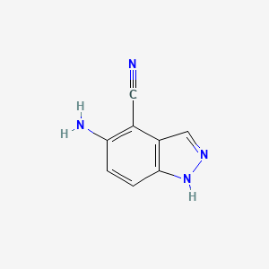 molecular formula C8H6N4 B1523653 5-氨基-1H-吲唑-4-腈 CAS No. 1167056-70-3