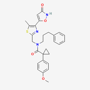 N-((4-(3-Hydroxyisoxazol-5-YL)-5-methylthiazol-2-YL)methyl)-1-(4-methoxyphenyl)-N-(3-phenylpropyl)cyclopropane-1-carboxamide