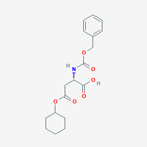 molecular formula C18H23NO6 B1523655 (S)-2-(((Benzyloxy)carbonyl)amino)-4-(cyclohexyloxy)-4-oxobutanoic acid CAS No. 211797-21-6