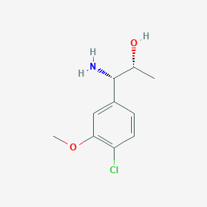 molecular formula C10H14ClNO2 B15236558 (1S,2R)-1-Amino-1-(4-chloro-3-methoxyphenyl)propan-2-OL 