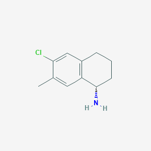 molecular formula C11H14ClN B15236559 (S)-6-Chloro-7-methyl-1,2,3,4-tetrahydronaphthalen-1-amine 