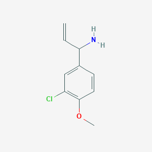 molecular formula C10H12ClNO B15236575 1-(3-Chloro-4-methoxyphenyl)prop-2-en-1-amine 