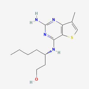 molecular formula C14H22N4OS B15236584 (S)-3-((2-Amino-7-methylthieno[3,2-D]pyrimidin-4-YL)amino)heptan-1-OL 