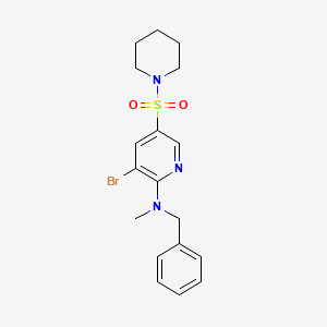 molecular formula C18H22BrN3O2S B15236651 N-Benzyl-3-bromo-N-methyl-5-(piperidin-1-ylsulfonyl)pyridin-2-amine 