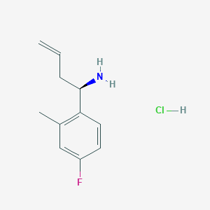 molecular formula C11H15ClFN B15236665 (R)-1-(4-Fluoro-2-methylphenyl)but-3-EN-1-amine hcl 