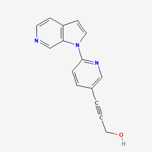 molecular formula C15H11N3O B15236672 3-(6-(1H-Pyrrolo[2,3-C]pyridin-1-YL)pyridin-3-YL)prop-2-YN-1-OL 