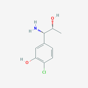 molecular formula C9H12ClNO2 B15236682 5-((1S,2R)-1-Amino-2-hydroxypropyl)-2-chlorophenol 