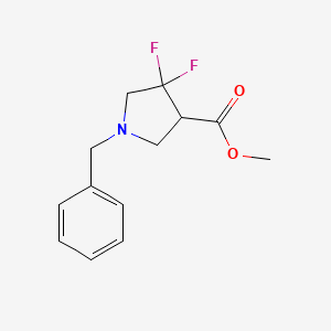 molecular formula C13H15F2NO2 B15236699 Methyl 1-benzyl-4,4-difluoropyrrolidine-3-carboxylate 