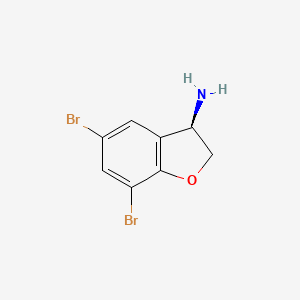 (3R)-5,7-Dibromo-2,3-dihydro-1-benzofuran-3-amine