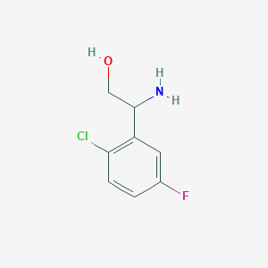 molecular formula C8H9ClFNO B15236731 2-Amino-2-(2-chloro-5-fluorophenyl)ethan-1-OL 