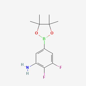 molecular formula C12H16BF2NO2 B1523676 2,3-Difluoro-5-(4,4,5,5-tetramethyl-1,3,2-dioxaborolan-2-yl)aniline CAS No. 1701449-93-5