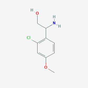 molecular formula C9H12ClNO2 B15236761 2-Amino-2-(2-chloro-4-methoxyphenyl)ethan-1-OL 