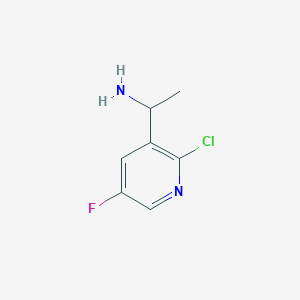 molecular formula C7H8ClFN2 B15236808 1-(2-Chloro-5-fluoropyridin-3-YL)ethan-1-amine 