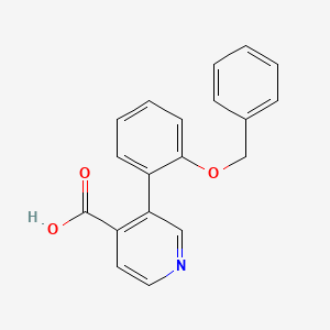 molecular formula C19H15NO3 B1523683 3-(2-Benzyloxyphenyl)isonicotinic acid CAS No. 1258632-70-0