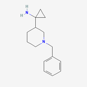 molecular formula C15H22N2 B15236882 1-(1-Benzylpiperidin-3-yl)cyclopropan-1-amine 