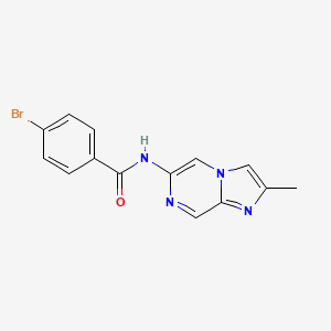 molecular formula C14H11BrN4O B15236920 4-Bromo-N-(2-methylimidazo[1,2-A]pyrazin-6-YL)benzamide CAS No. 1845753-82-3