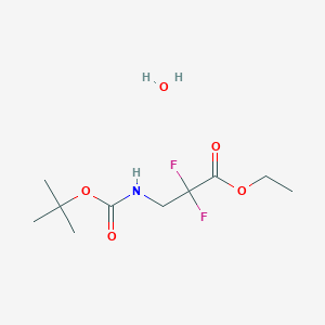 molecular formula C10H19F2NO5 B15236949 Ethyl 3-((tert-butoxycarbonyl)amino)-2,2-difluoropropanoate hydrate 