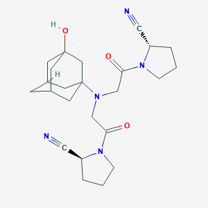 molecular formula C24H33N5O3 B152370 (2S)-1-[2-[[2-[(2S)-2-cyanopyrrolidin-1-yl]-2-oxoethyl]-(3-hydroxy-1-adamantyl)amino]acetyl]pyrrolidine-2-carbonitrile CAS No. 1036959-23-5