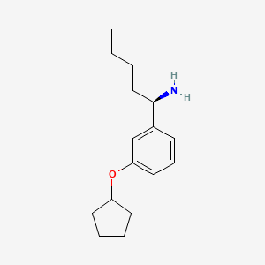 molecular formula C16H25NO B15237045 (1R)-1-(3-Cyclopentyloxyphenyl)pentylamine 