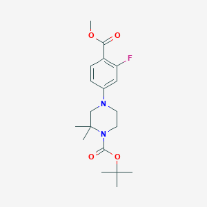 Tert-butyl 4-(3-fluoro-4-(methoxycarbonyl)phenyl)-2,2-dimethylpiperazine-1-carboxylate