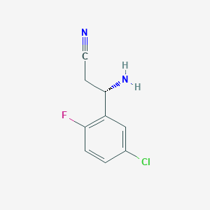 (3S)-3-Amino-3-(5-chloro-2-fluorophenyl)propanenitrile