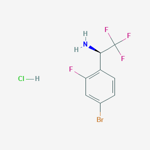 molecular formula C8H7BrClF4N B15237087 (R)-1-(4-Bromo-2-fluorophenyl)-2,2,2-trifluoroethan-1-amine hcl 