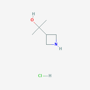 molecular formula C6H14ClNO B1523709 2-(Azetidin-3-yl)propan-2-ol hydrochloride CAS No. 1357923-33-1