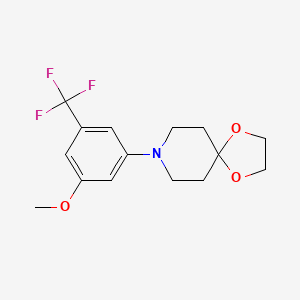 molecular formula C15H18F3NO3 B15237114 8-(3-Methoxy-5-(trifluoromethyl)phenyl)-1,4-dioxa-8-azaspiro[4.5]decane 