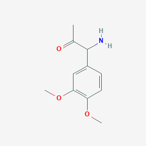 molecular formula C11H15NO3 B15237116 1-Amino-1-(3,4-dimethoxyphenyl)acetone 