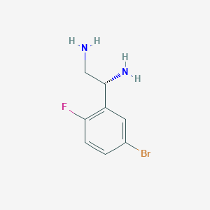 molecular formula C8H10BrFN2 B15237124 (1R)-1-(5-Bromo-2-fluorophenyl)ethane-1,2-diamine 