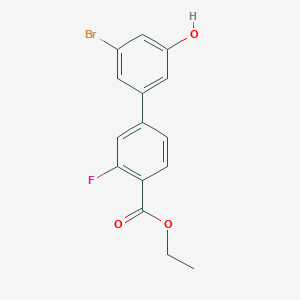 molecular formula C15H12BrFO3 B1523713 3-溴-5-[4-(乙氧羰基)-3-氟苯基]苯酚 CAS No. 1261977-17-6