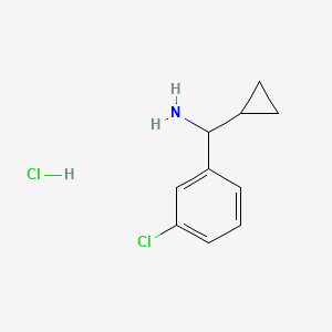 molecular formula C10H13Cl2N B15237137 (3-Chlorophenyl)(cyclopropyl)methanamine hcl 