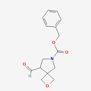 molecular formula C15H17NO4 B15237181 Benzyl 8-formyl-2-oxa-6-azaspiro[3.4]octane-6-carboxylate 