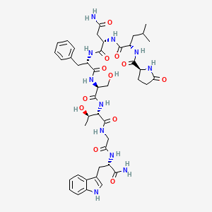 molecular formula C44H59N11O12 B1523720 pGlu-Leu-Asn-Phe-Ser-Thr-Gly-TrpNH2 CAS No. 90549-76-1
