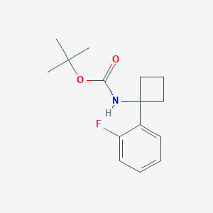molecular formula C15H20FNO2 B1523725 tert-Butyl N-[1-(2-fluorophenyl)cyclobutyl]carbamate CAS No. 1322200-92-9