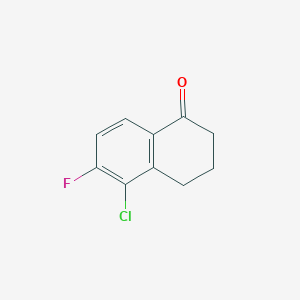 molecular formula C10H8ClFO B15237278 5-Chloro-6-fluoro-3,4-dihydronaphthalen-1(2H)-one 