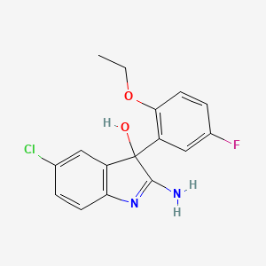 molecular formula C16H14ClFN2O2 B1523729 2-amino-5-chloro-3-(2-ethoxy-5-fluorophenyl)-3H-indol-3-ol CAS No. 1299311-28-6