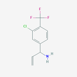 molecular formula C10H9ClF3N B15237333 1-[3-Chloro-4-(trifluoromethyl)phenyl]prop-2-enylamine 