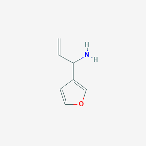 molecular formula C7H9NO B15237340 1-(Furan-3-YL)prop-2-EN-1-amine 