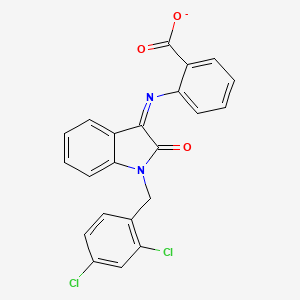 [(3Z)-1-[(2,4-dichlorophenyl)methyl]-2-oxo-2,3-dihydro-1H-indol-3-ylidene]aminobenzoate