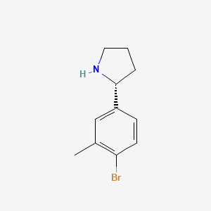 molecular formula C11H14BrN B15237364 (R)-2-(4-Bromo-3-methylphenyl)pyrrolidine 