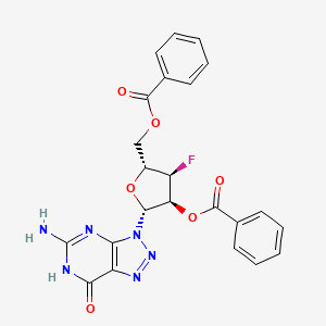 ((2R,3R,4S,5R)-5-(5-Amino-7-oxo-6,7-dihydro-3H-[1,2,3]triazolo[4,5-D]pyrimidin-3-YL)-4-(benzoyloxy)-3-fluorotetrahydrofuran-2-YL)methyl benzoate