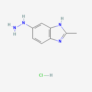 molecular formula C8H11ClN4 B15237392 6-Hydrazinyl-2-methyl-1H-benzo[D]imidazole hcl 