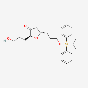 molecular formula C26H36O4Si B15237402 (2S,5S)-5-(3-((Tert-butyldiphenylsilyl)oxy)propyl)-2-(3-hydroxypropyl)dihydrofuran-3(2H)-one 