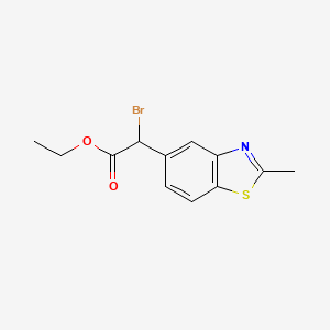 molecular formula C12H12BrNO2S B15237420 Ethyl 2-bromo-2-(2-methylbenzo[D]thiazol-5-YL)acetate 