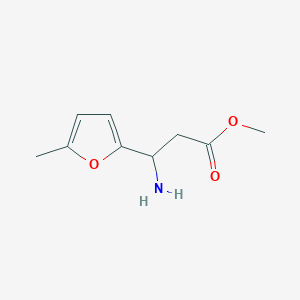 molecular formula C9H13NO3 B15237459 Methyl 3-amino-3-(5-methylfuran-2-YL)propanoate 