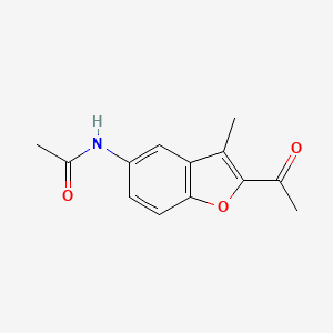 molecular formula C13H13NO3 B15237465 N-(2-Acetyl-3-methylbenzofuran-5-YL)acetamide 