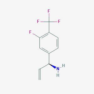 molecular formula C10H9F4N B15237483 (1S)-1-[3-Fluoro-4-(trifluoromethyl)phenyl]prop-2-enylamine 