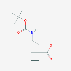 molecular formula C13H23NO4 B15237504 Methyl 1-(2-((tert-butoxycarbonyl)amino)ethyl)cyclobutane-1-carboxylate 