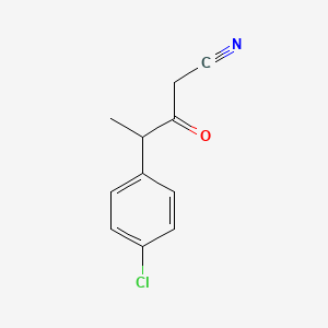 molecular formula C11H10ClNO B15237512 4-(4-Chlorophenyl)-3-oxopentanenitrile 